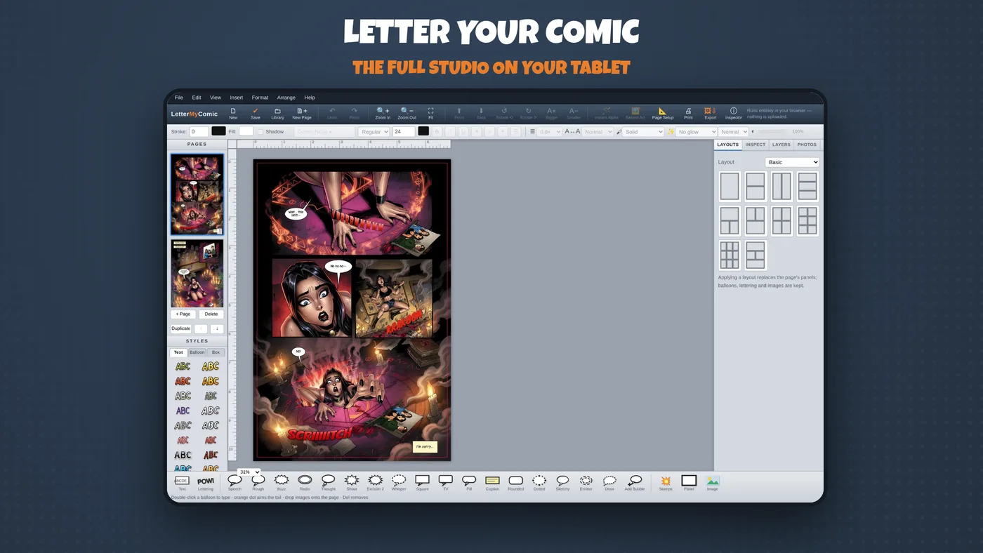 The full studio on your tablet