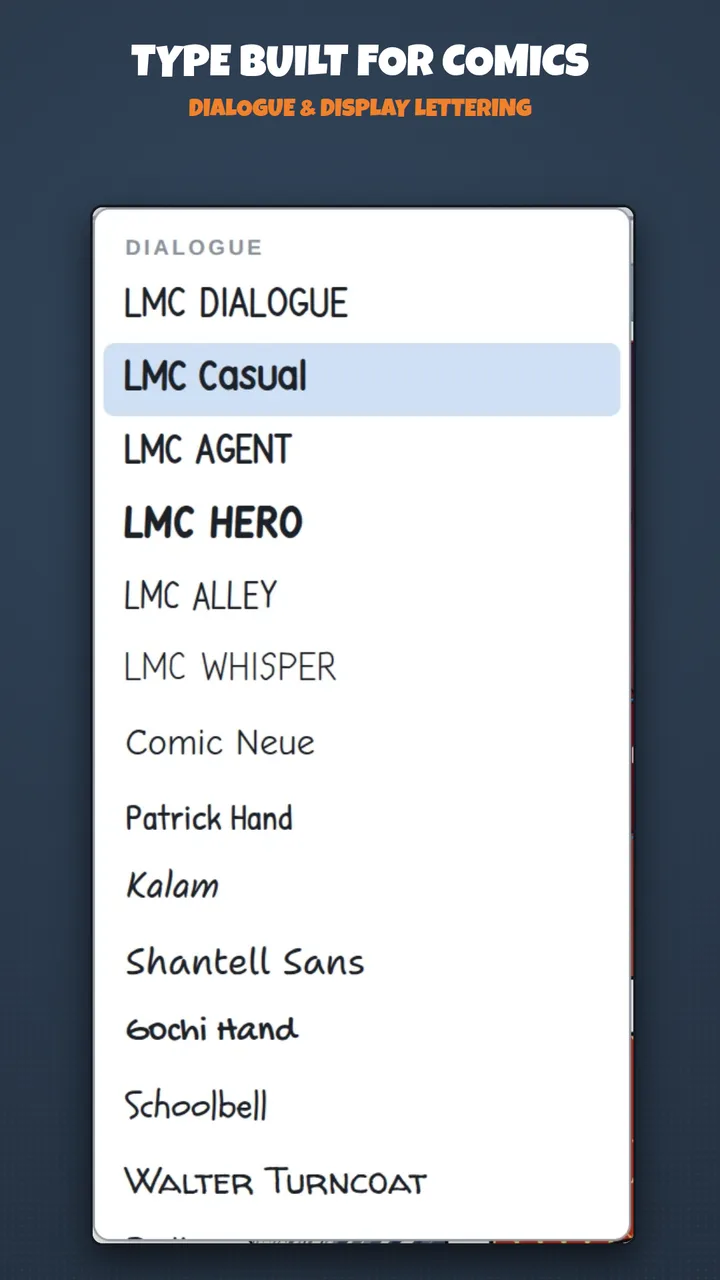 Type built for comics
